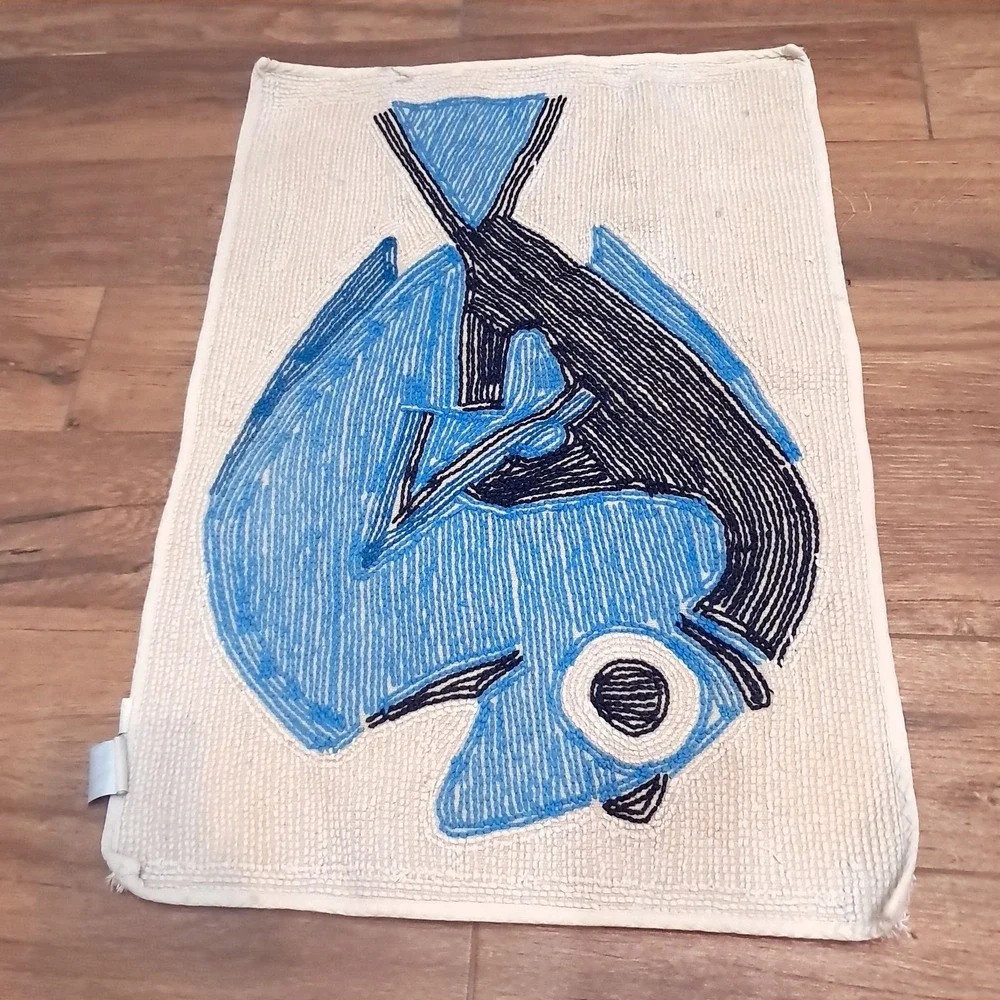 Disney Pixar Finding Nemo Dory Bath Mat rug fish Jay Franco blue white cotton